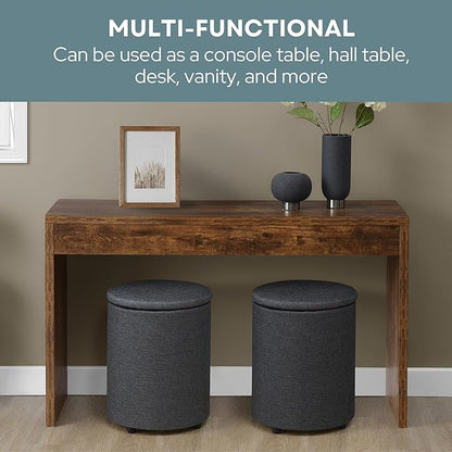 Convenience Concepts Northfield Hall Console Table 48" - Modern, Minimalist Narrow Sofa Display Accent for Contemporary Living Room, Entryway, or Hallway, Barnwood