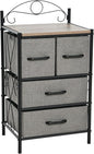 Household Essentials Victorian Style 4-Drawer Storage Organizer Unit, Black and Grey