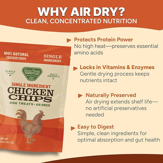 Gaines Family Farmstead Chicken Chips for Dogs – 6 oz Natural, High-Protein Dog Treats, Rawhide-Free Chews, Single Ingredient, Grain-Free, Made in USA-Mewly Pet