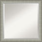 Amanti Art Silver Bathroom Mirror for Over Sink, 23x23 Elegant Brushed Pewter Narrow Square Vanity Mirror, Medium Casual Frame, Hangs Horizonally and Vertically, Bathroom Wall Decor, Beveled Edge