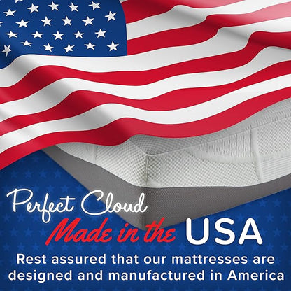Perfect Cloud Made in The USA UltraPlush Charcoal-Infused 10 inch Memory Foam Mattress - Pressure Relieving - Bed-in-a-Box (King)