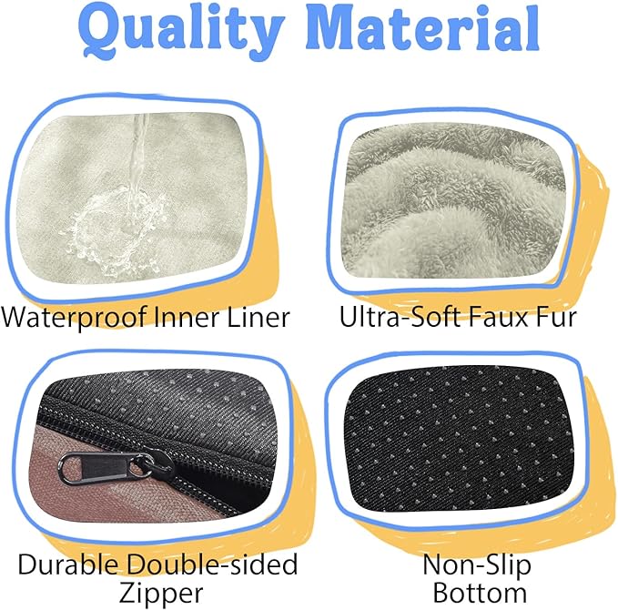Orthopedic Washable Large Dog Bed - Removable Orthopedic Foam Dog Beds with Bolsters Waterproof Large Dogs Bed and Non-Slip Bottom-Mewly Pet