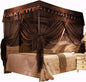 Mengersi 4 Corners Post Canopy Bed Curtains for Adults Bed Netting Bedroom Decoration (Queen, Coffee)