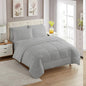 Sweet Home Collection 7 Piece Comforter Set Bag Solid Color All Season Soft Down Alternative Blanket & Luxurious Microfiber Bed Sheets, Silver, Full