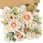 AmyHomie Nude Color Artificial Flowers Combo Silk Mix Peony Rose Fake Flowers w/Stem for DIY Wedding Bouquets Centerpieces Arrangements Table Fall Decor Party Bridal Baby Shower Home Decorations