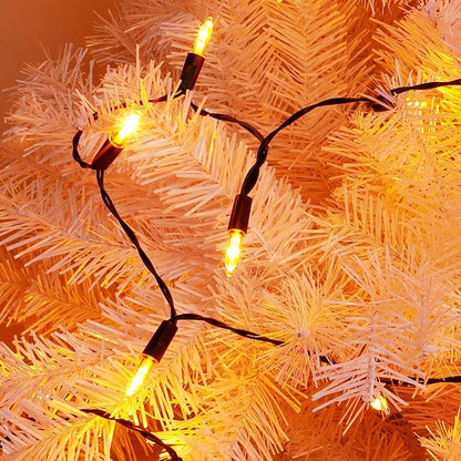 Blissun Halloween Lights: 50-Count Black Wire Mini String Lights with 8 Modes, 16 ft for Decorations (1 Pack, Orange)