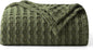 Bedsure Cooling Cotton Waffle Weave Throw Blanket - Lightweight Breathable Blanket of Rayon Derived from Bamboo for Hot Sleepers, Luxury Throws for Bed, Couch and Sofa, Green, 50x70 Inches