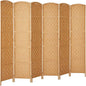Rose Home Fashion Room Divider, 6 ft Tall Room Dividers and Folding Privacy Screens, 16in Privacy Screen 6 Panel Light Beige Space Temporary Wall Foldable Partition Separation
