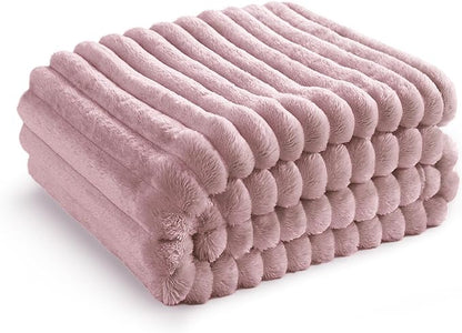 Bedsure GentleSoft Pink Fleece Blanket for Couch - Cozy Soft Blankets for Women, Cute Small Throws for Girls, 50x70 Inches