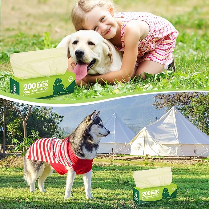 Harloon 6000 Counts Dog Poop Waste Bags 30 Rolls 12 x 8 Inches Extra Thick Strong Leak PET Proof Bags Disposable Bulk Universal Doggy Roll Waste Box for Puppy Outdoor Walking Travel(Green)-Mewly Pet