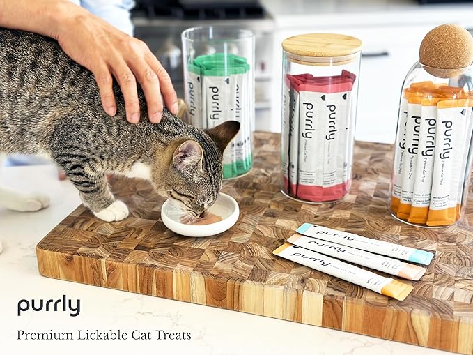 Purrly Low Calorie Premium Lickable Cat Treat Topper Healthy Chicken Variety Bundle (90 Count) Human-Grade Protein Sources with Functional Nutrients Wet Squeeze Creamy Purée Grain-Free Non-GMO-Mewly Pet