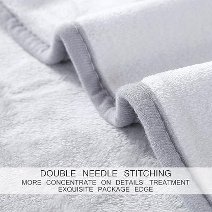 Soft Twin Size Blanket All Season Warm Fuzzy Microplush Lightweight Thermal Fleece Blankets for Couch Bed Sofa,66x90 Inches,Gray