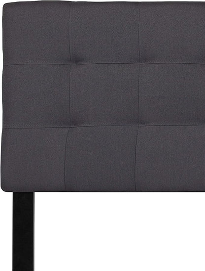 Flash Furniture Bedford Tufted Upholstered King Size Headboard in Dark Gray Fabric