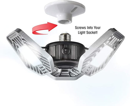 Ontel Beyond Bright LED Garage Light - Ultra-Bright, White Light that is Energy Efficient, Durable, Long-Lasting and Easy to Install (Pack of 2)
