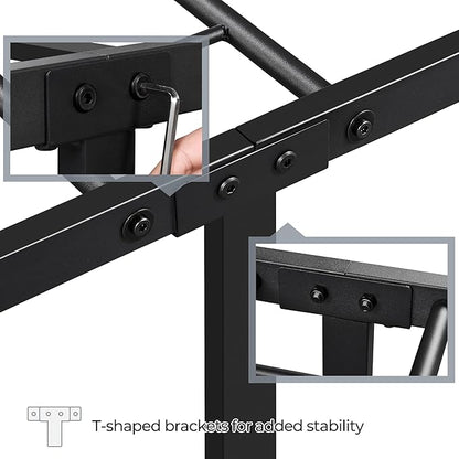 Yaheetech Twin XL Size Metal Platform Bed Frame with Simple Headboard and Footboard, Mattress Foundation for Under Bed Storage, Steel Slat Support, No Box Spring Needed, Easy Assembly, Black