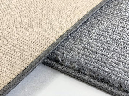 Custom Length Cut to Size Wide Width Carpet Runner Rug for Hallways, Skid Resistant Latex Rubber Backed, 31 inch Wide X Customized Length, Stripe Grey, 31 inch X 15 feet