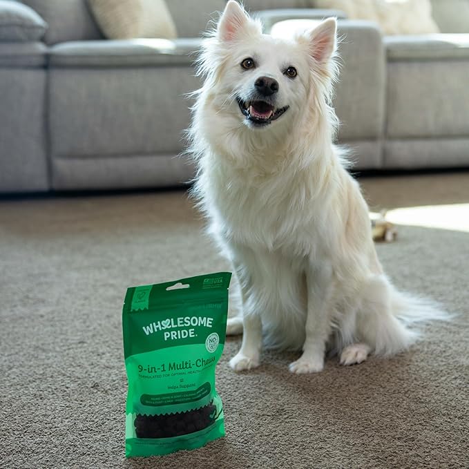 Wholesome Pride 9-in-1 Dog Multifunctional Soft Chews – Joint Pain Relief, Hip & Joint Support, Immune, Skin, Gut, Heart, Brain Health – Glucosamine, MSM, Chondroitin – 90 Chews-Mewly Pet