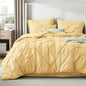 Bedsure Full Comforter Set Yellow - Bed in a Bag Full Size 7 Pieces, GentleSoft™ Pintuck Bed Set Gift for Family, Pinch Pleat Yellow Comforter with Sheets, Pillowcases & Shams