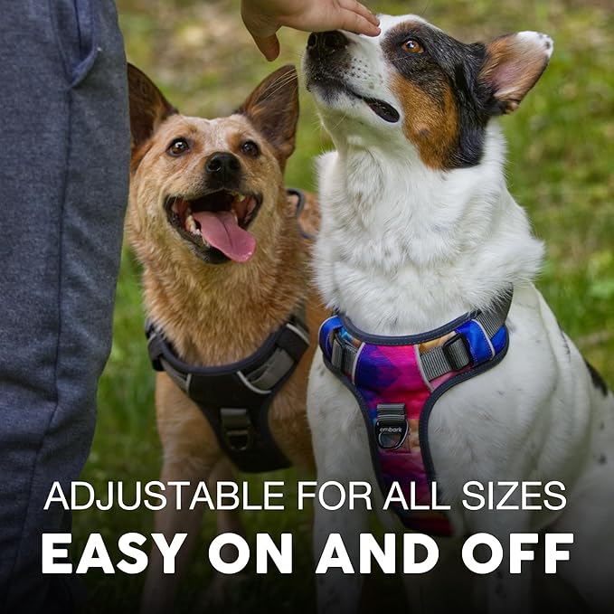 Embark Adventure Dog Harness, No-Pull Reflective Trim Dog Harness for Small, Medium & Large Dogs - Heavy Duty Oxford, 2 Leash Clips & Gel Lined Handle. Soft & Padded Puppy Dog Vest for Any Breed-Mewly Pet