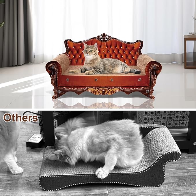 Sofa Shaped Scratching Couch,Thick Scratching Cardboard, Lounge Bed for Indoor Rest&Play, Sofa Scratcher Pad (21.2" L X 12.2 "W X 11.8" H)-Mewly Pet