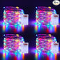 Christmas Multicolor Fairy Lights Battery Operated 4 Pack 16.4Ft 50 LEDs Silver Copper Wire Twinkle Lights for Halloween Bedroom Indoor Outdoor Wedding Dorm Parties Holiday Yard Decorations