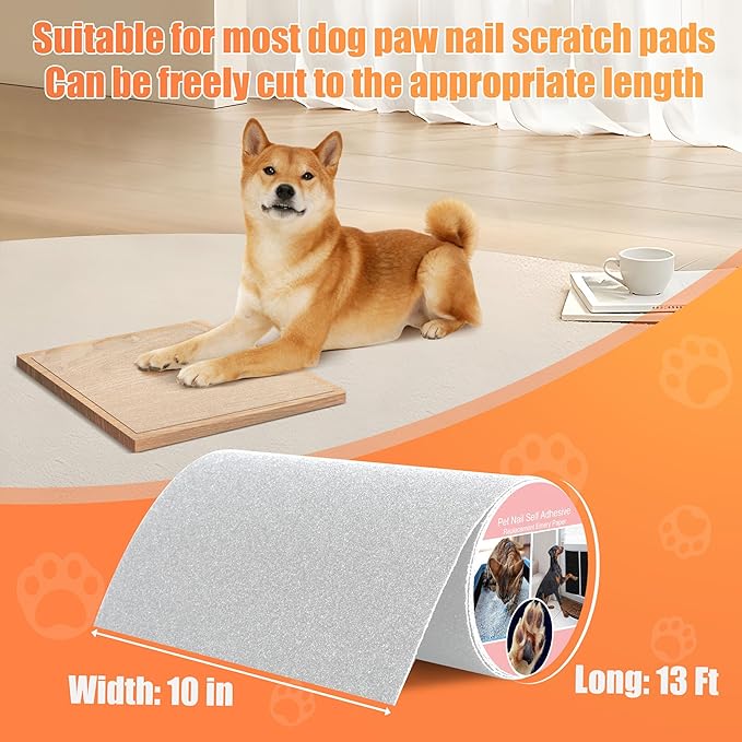 Pet Nail Self Adhesive Replacement Emery Paper Suitable for Glass Doors Fits Most Dog Scratch Pad Cat Litter Box DIY on The Places Where Pets Like to Scratch Alternatives to Cat and Dog Nail Clippers-Mewly Pet