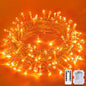 JMEXSUSS Orange Battery Operated Halloween Lights, 33ft 100 LED Battery Christmas String Lights, Orange Twinkle Mini Lights with Remote Indoor Outdoor Waterproof for Fall Halloween Decorations