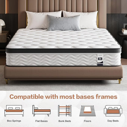 Queen Mattress,14 Inch Queen Size Mattresses in a Box, Memory Foam Mattress for Pressure Relief & Cool Sleep,CertiPUR-US Certified,Safe Foams & Fabric,Non-Fiberglass,Medium Firm,80" x 60"