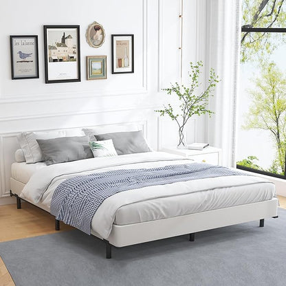ALDRICH 5 Inch California King Box Spring Bed Base, 3000 lbs Heavy Duty Metal Frame Mattress Foundation with Cover, Easy Assembly
