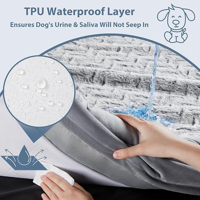 WNPETHOME XL Extra Large Dog Bed, Washable Dog Couch with Removable Waterproof Cover, Orthopedic Large Pet Sofa Bed with Bolster Sides for Sleeping-Mewly Pet