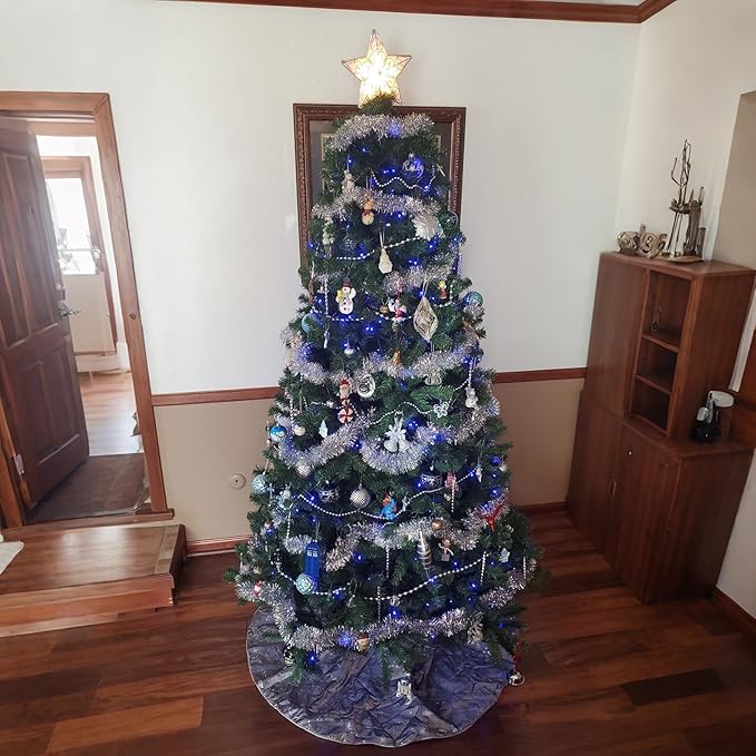 RPGT Christmas Light 500 LEDs 172ft Green Cable Wire Fairy String Outdoor Twinkle Lights Plug in 12 Modes for Xmas Tree, Party, Halloween, Indoor,Outdoor, Garden, Wedding, Home Decoration (Blue)