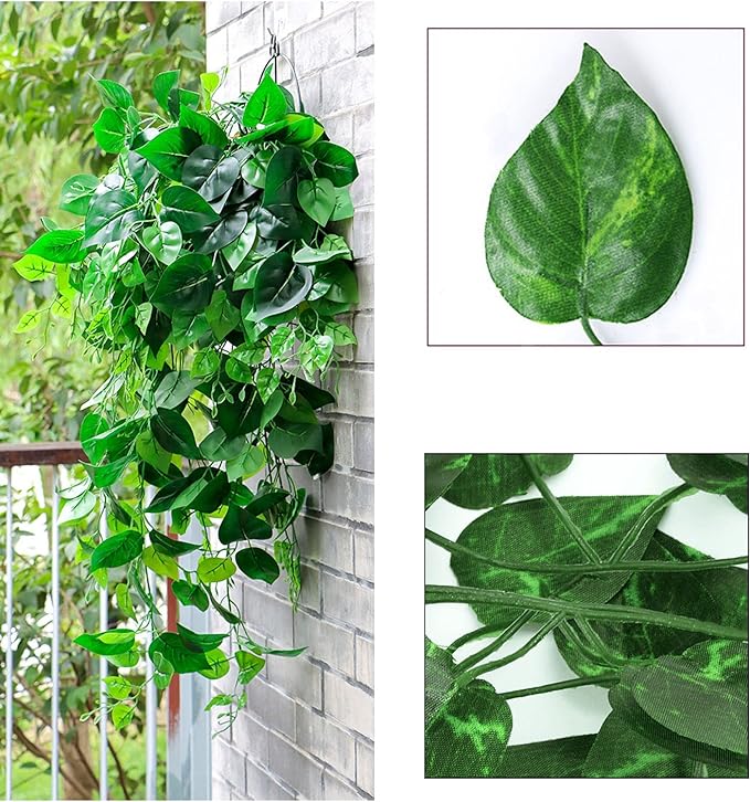 1800 Feet 240 Pack Fake Greenery Hanging Garland, Ivy Leaf Plants, Vine Leaves, Fake Flowers Foliage for Bedroom Garden Wall Decor