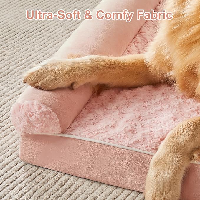 BFPETHOME Dog Beds for Large Dogs, Orthopedic Dog Bed for Medium Large Dogs,Big Waterproof Couch Pet Bed with Removable Washable Cover-Mewly Pet