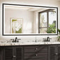 TETOTE 72x36 LED Mirror for Bathroom Black Metal Frame Frontlit & Backlit Lighted Vanity Mirror Baroque Gothic Anti Fog Stepless Dimmable White/Warm/Natural,CRI90+,Wall Mounted(Horizontal/Vertical)