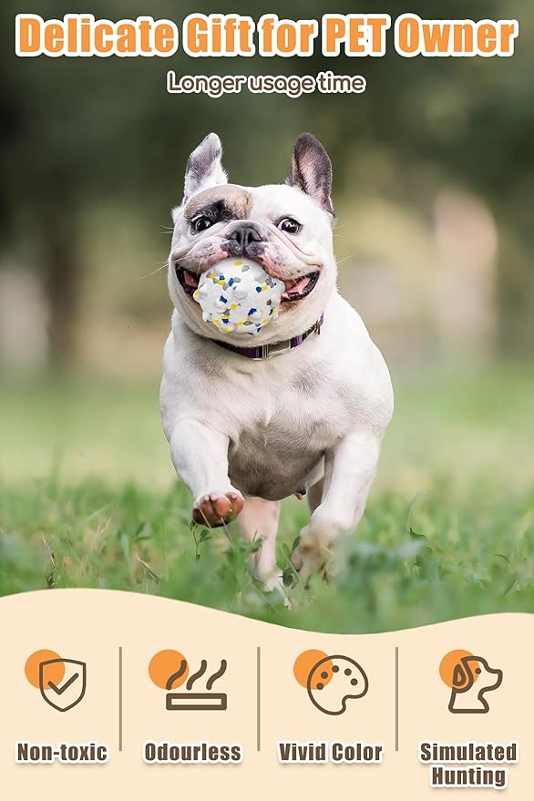 2.36'' Dog Balls for Dogs Aggressive Chewers Indestructible Tennis Durable Bouncy Interactive Dog Toy Balls for Fetch Game Floating Training(White Medium)-Mewly Pet