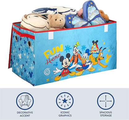 Idea Nuova Disney Mickey Mouse Collapsible Children’s Toy Storage Trunk, Durable with Soft Lid, 28.5"x 14.5"x16"