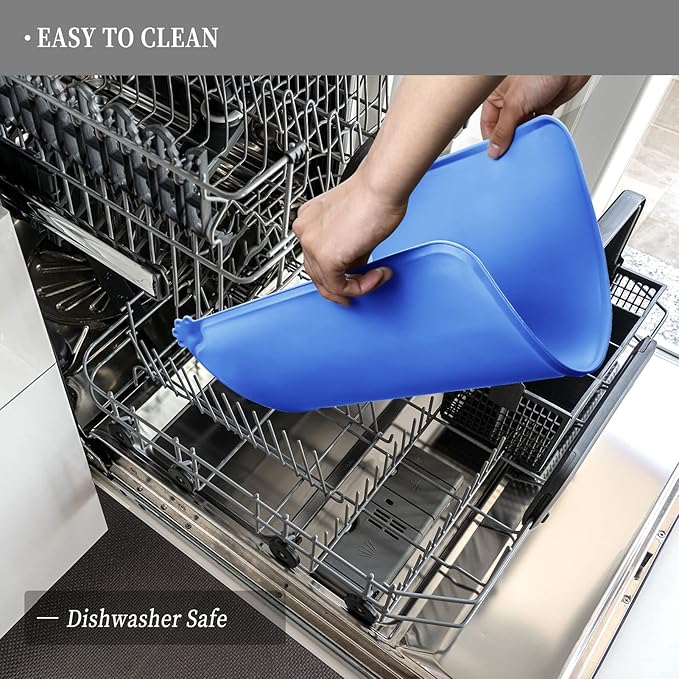 Waterproof Pet Feeding Mat with High Raised Edges, Heavier and Thicker Placemats for Cat Dog Water Bowl with BPA Free, Dogs Cats Food Mats for Messy Drinkers to Prevent Spill and Protect Floors-Mewly Pet