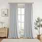 KangBang 100% Blackout Pinch Pleated Curtains 108 Inches Long, Linen Blend Pinch Pleat Window Drapes with Hooks, Track System Curtain Panels for Sliding Door Modern Farmhouse,60x108, Light Grey,2 PCs