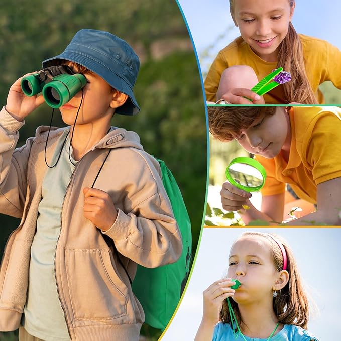 Kids Explorer Kit & Bug Catcher Kit, Camping Gear for Kids, Outdoor Exploration Set with Backpack & Binoculars, Ideal Outdoor Adventure Toys for Boys Girls 3-12-Mewly Pet