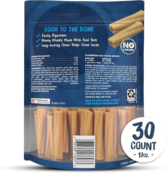 Purina Busy Bone Adult Toy Breed Dog Chew Bone Treats, Tiny - 30 ct. Pouch-Mewly Pet