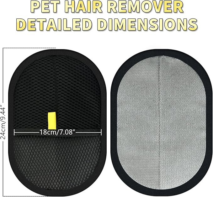 3 Pcs Pet Hair Removal Glove, Electrostatic Pet Hair Removal Gloves, Reusable Cat and Dog Hair Remover, for Couch, Carpet, Furniture, Car, Bedding, Cat Grooming Gloves-Mewly Pet