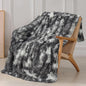 Tuddrom Decorative Extra Soft Faux Fur Blanket Twin Size 70" x 78",Solid Reversible Fuzzy Fluffy Cozy Plush Fleece Comfy Microfiber Blanket for Couch Sofa Bed,Tie Dye Grey