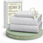 LANE LINEN 100% Organic Cotton Sustainaly Produced Twin XL Bed Sheets, Okeo Tex Certified Printed Cotton Sheets, Luxury Hotel Percale Soft & Comfy Comes in Variety of Colors & Prints- Haze Grey