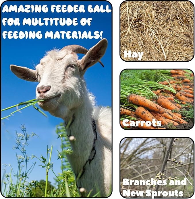 2 Pcs Novelty Hay Ball for Horses to Play with and Relieve Stress, Bright Color Hay Balls for Goats to Avoid Boredom-Mewly Pet