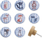 Set of 8 1.8" Wooden Safari Animals Nursery Cabinet Kids Room Door Dresser Drawer Knobs and Handle Pulls