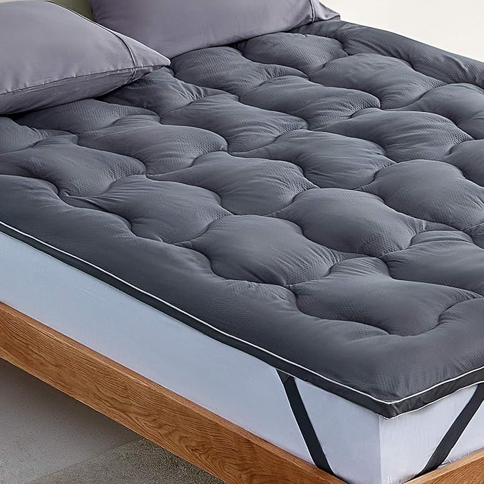SLEEP ZONE Twin XL Mattress Topper for College Dorm Cooling Mattress Pad Cover Fluffy Down Alternative Bed Topper 8-21 Inch Deep Pocket, Twin XL