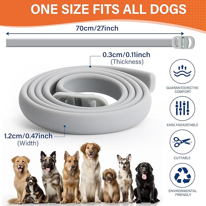 4 Pack Flea and Tick Collar for Dogs - 25" Adjustable Collar Fits Dogs, Long-Lasting 24-Month Protection for Small, Medium, and Large Dog – Waterproof Flea Tick Prevention-Mewly Pet