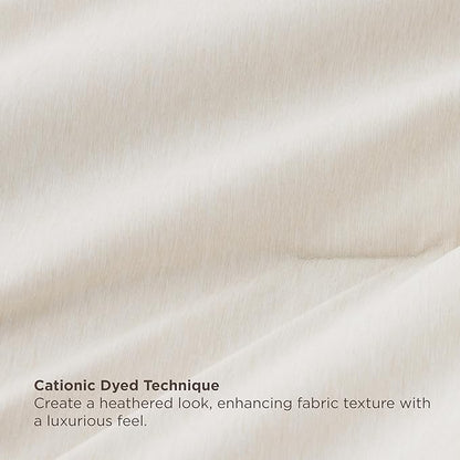 Bedsure Queen Comforter Set Beige - Bed in a Bag Queen Size Bedding 7 Pieces, Cationic Dyed Bed Set Gift for Family, Beige Soft Bedding for All Seasons Comforter with Sheets, Pillowcases & Shams
