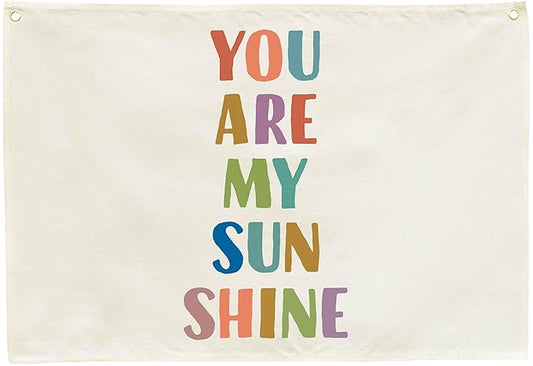 Boho Rectangular Banner Flag Wall Sign Decor Gift for Baby Girl Kids,Nursery Baby Room Above Crib Bedroom Living Room Wall Decor-You Are My Sun Shine-Baby,Shower Birthday Christmas Gift