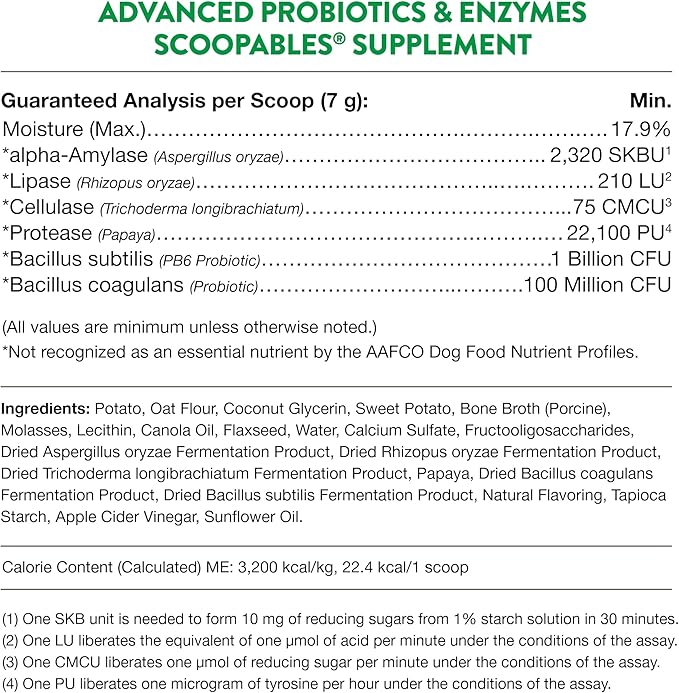 NaturVet Scoopables Advanced Probiotics for Dogs - Chewable Dog Probiotics & Digestive Enzymes - Support a Healthy Gut for Your Pet - Hickory Smoked Bacon Flavor | 11oz Bag-Mewly Pet